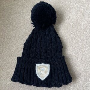 Kingland Equestrain Cable-Knit Beanie with Pom-Pom